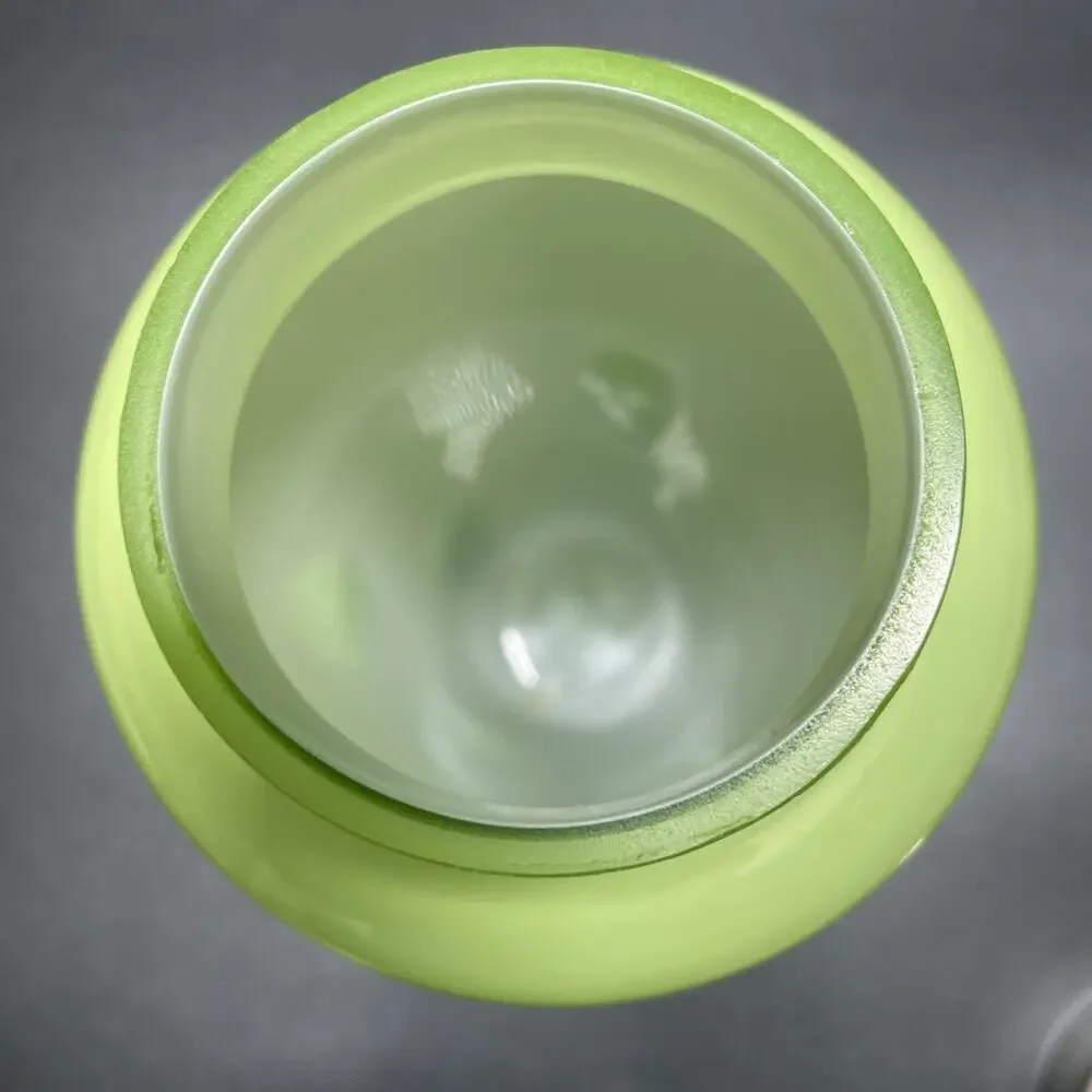 Vtg 50-60s Murano Glass Cocktail Shaker MCM Green Polka Dot Hand Blown Italy Bar